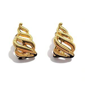 Vintage Napier Gold-Tone Swirl Clip-On Earrings